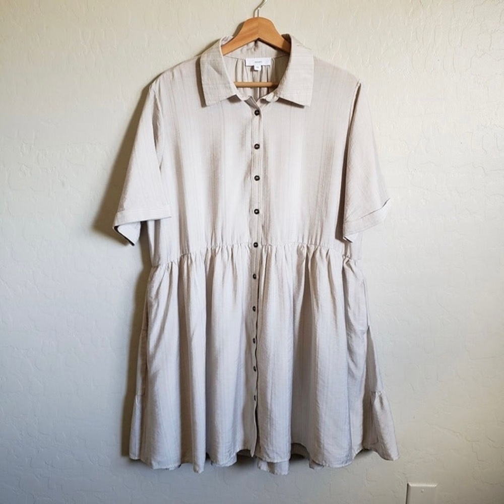 VICI Button Up Babydoll Tunic Dress